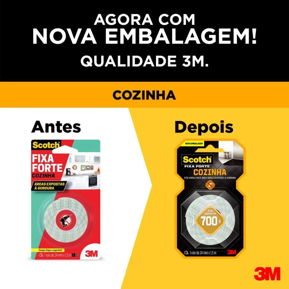 Fita Fixa Forte Cozinha 24Mmx1,5M 3M - imagem 4