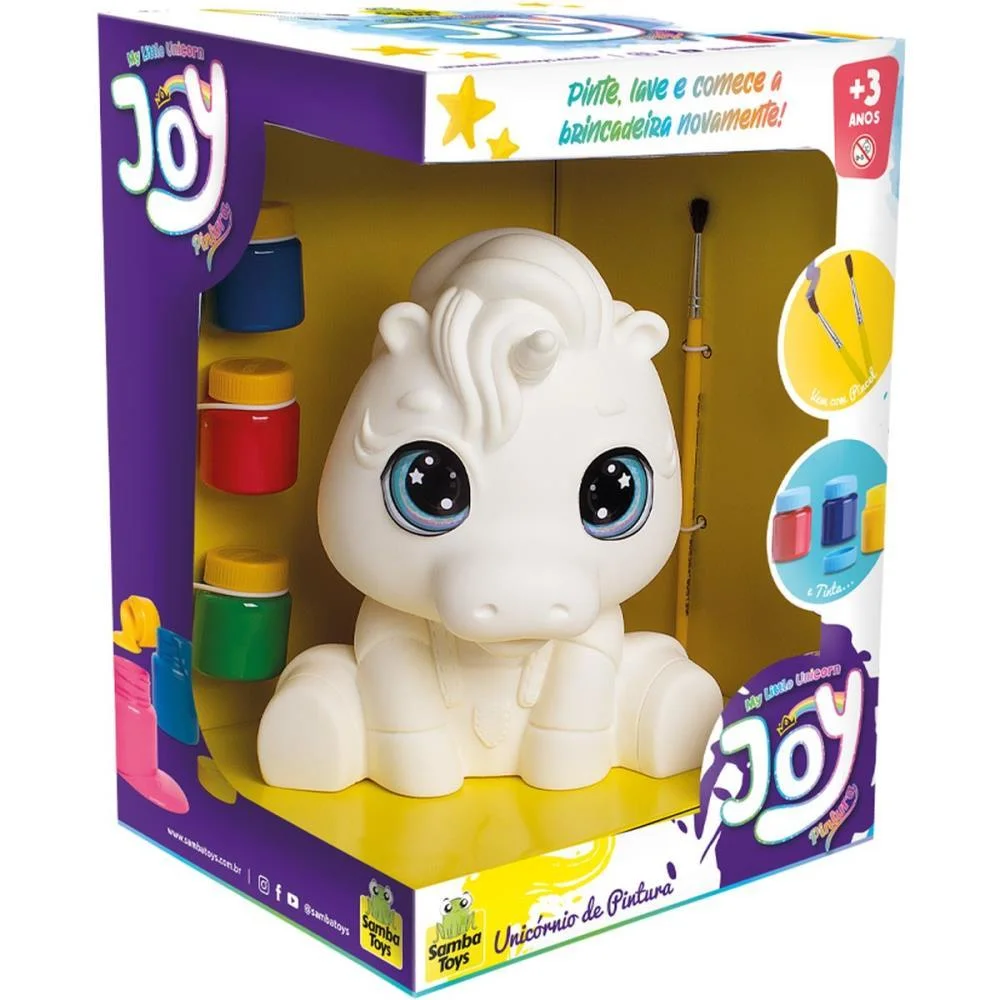 Boneco E Personagem Joy Unicorn Pintura Lavavel Samba Toys - imagem 3