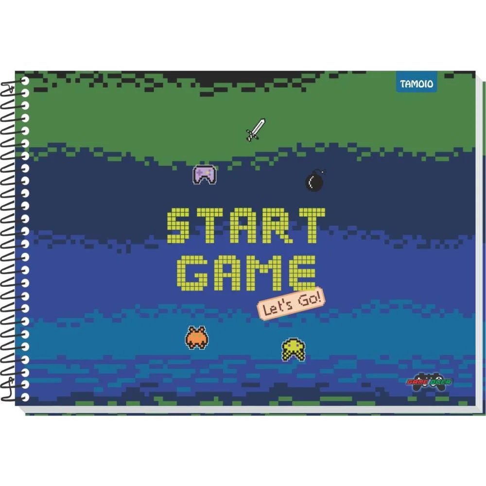 Caderno Desenho Univ Capa Dura Game Over 48F Espiral Tamoio (Pct.c/04) - imagem 4