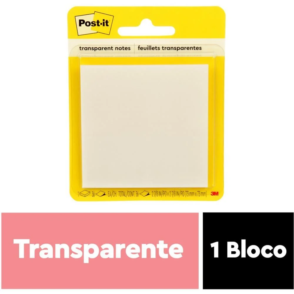 Bloco De Recado Post-It Transparente 73X73Mm C/36 Fls. 3M - imagem 8