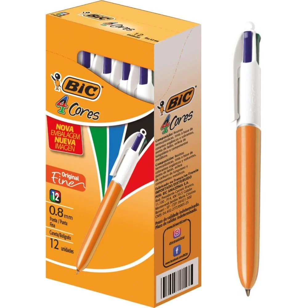 Caneta Esferografica Bic 4 Cores Fine Bic (Cx.c/12) - imagem 2