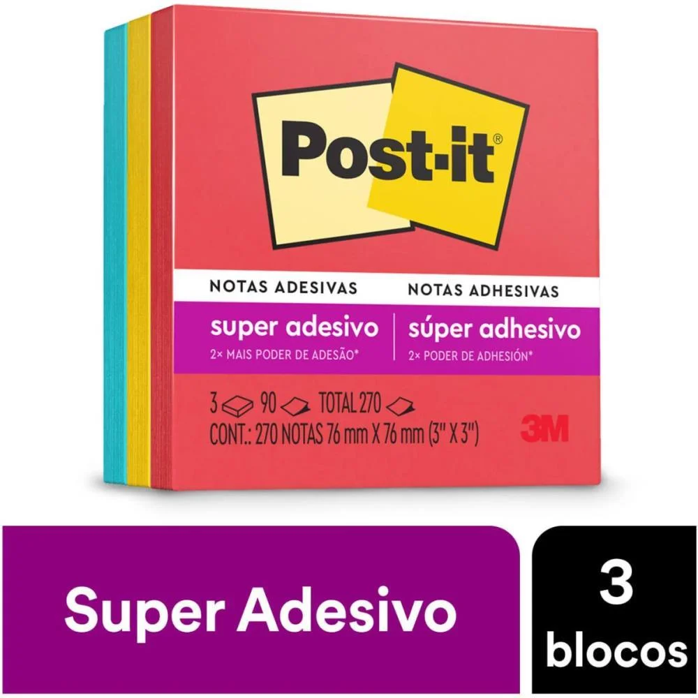 Bloco De Recado Post-It Colecao Diversao 76X76Mm 3M (Pct.c/03) - imagem 5