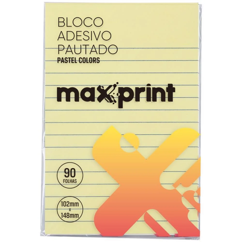 Bloco De Recado Autoadesivo 148X102Mm Pautado Pastel Color Maxprint - imagem 2