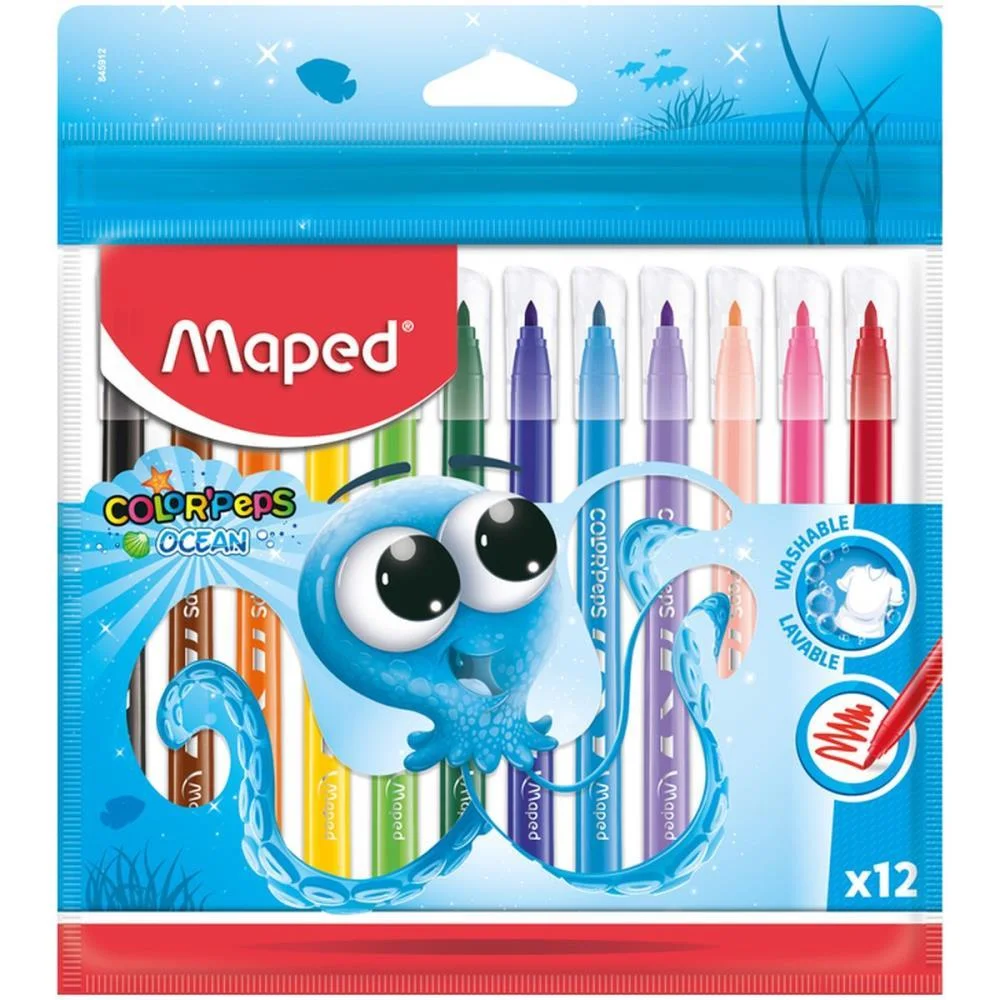 Caneta Hidrografica Ocean Polvo 12 Cores Maped (Cx.c/12) - imagem 2