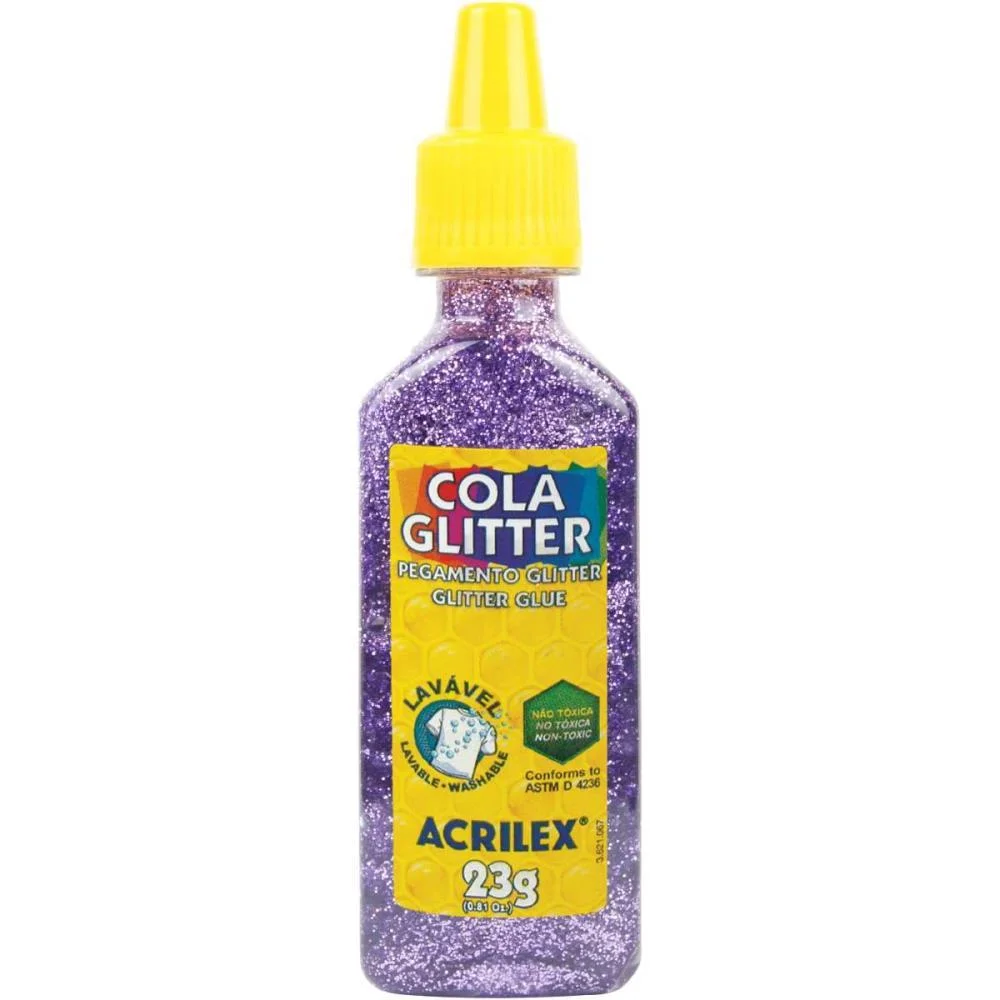 Cola Com Glitter Tubo 23G. Lilas Acrilex (Duzia) - imagem 2