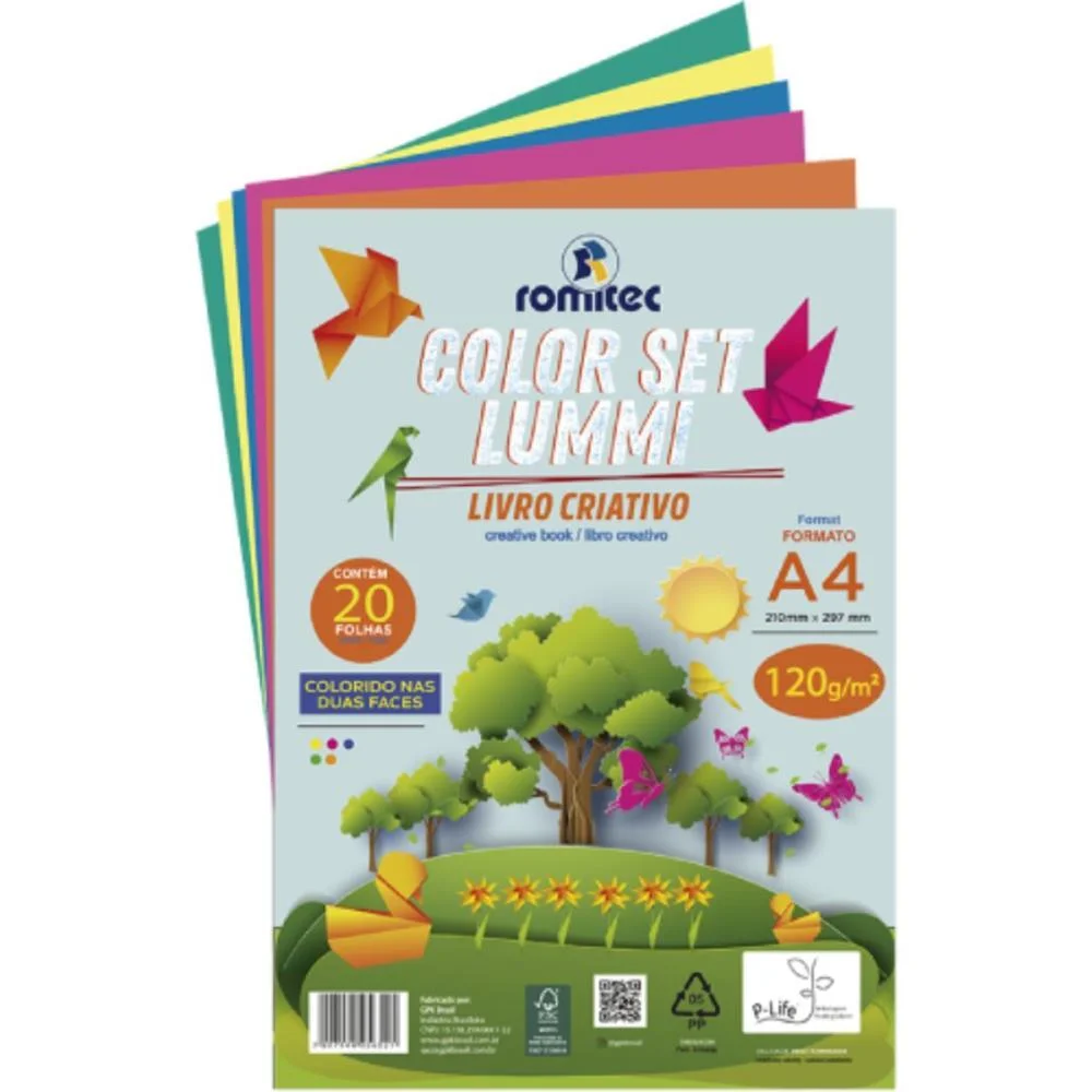 Bloco Para Educacao Artistica Color Set Lumi C/Livr.120G 20F Romitec - imagem 2