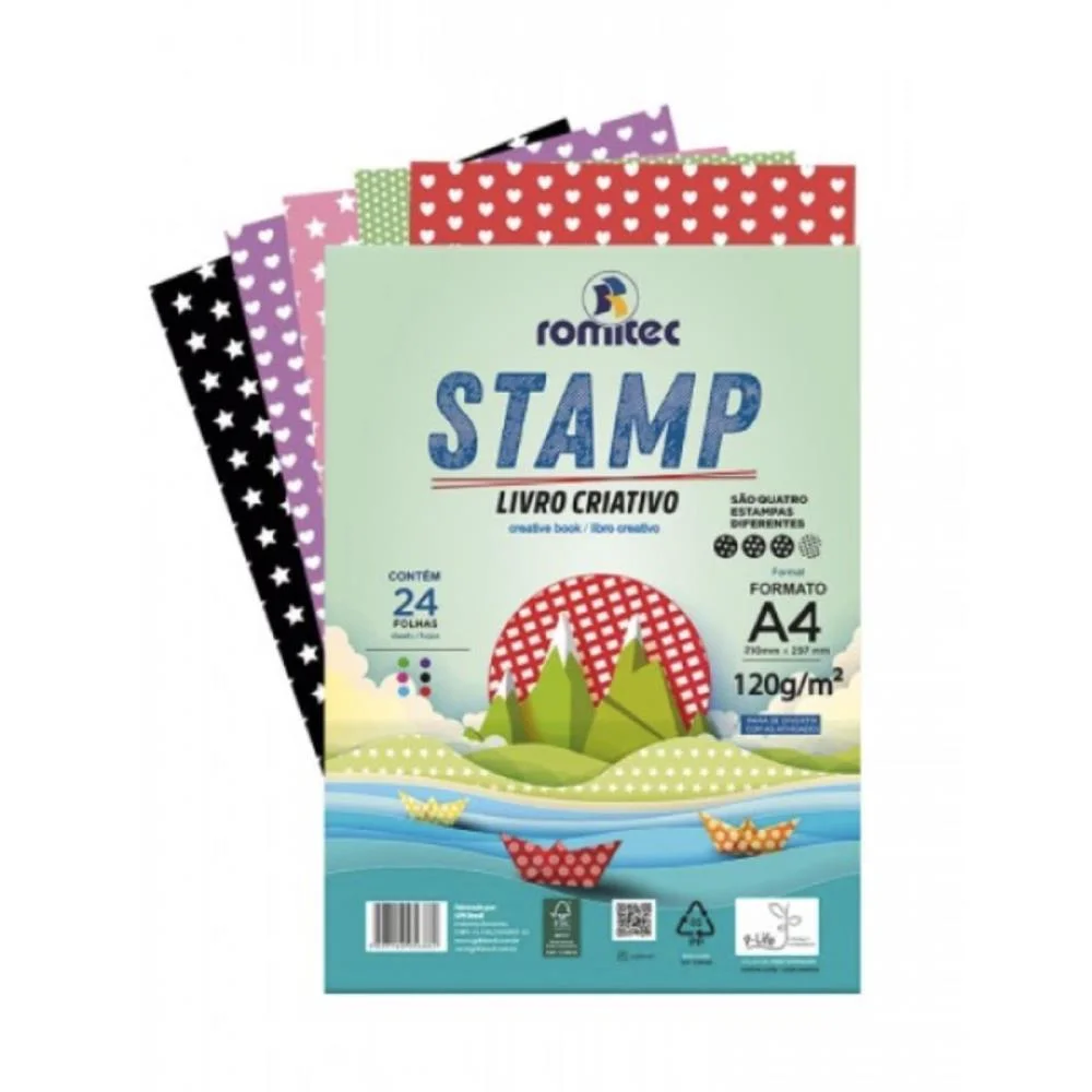 Bloco Para Educacao Artistica Stamp C/Livro 120G 24Fls Romitec - imagem 3