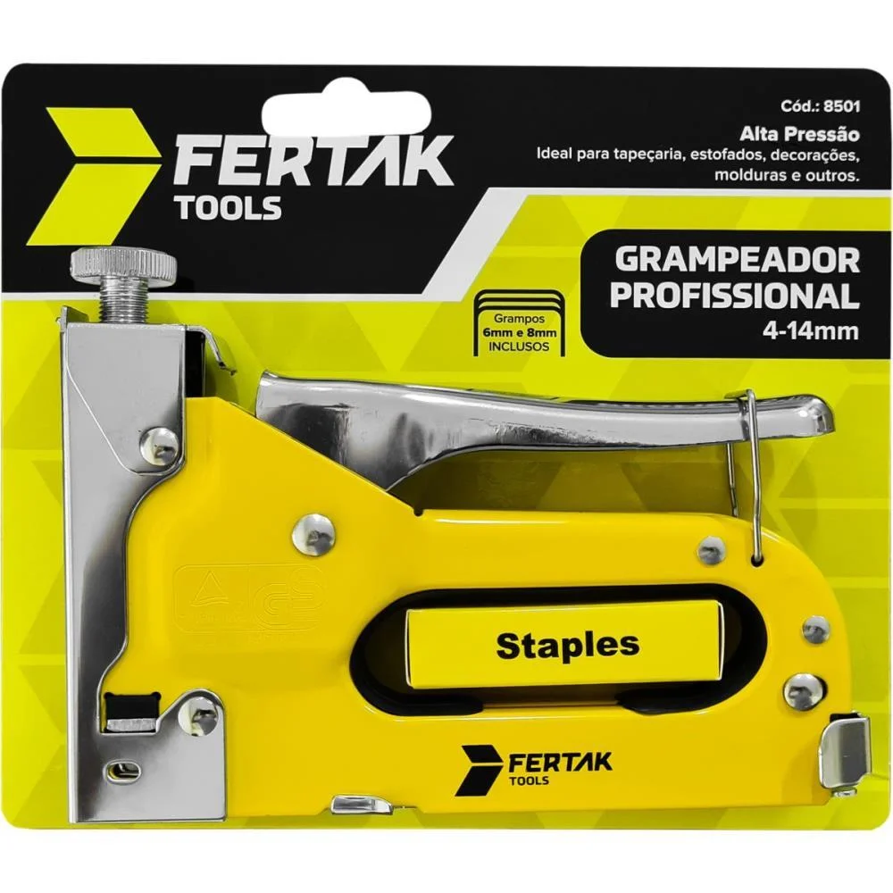 Grampeador Tapeceiro Profissional Grampos 4Mm-14Mm Fertak - imagem 4