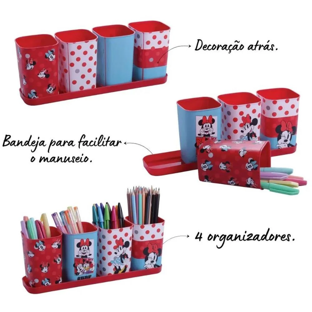 Acessorio Para Mesa Minnie Porta Lapis 4Pecas (S) Plasutil - imagem 4