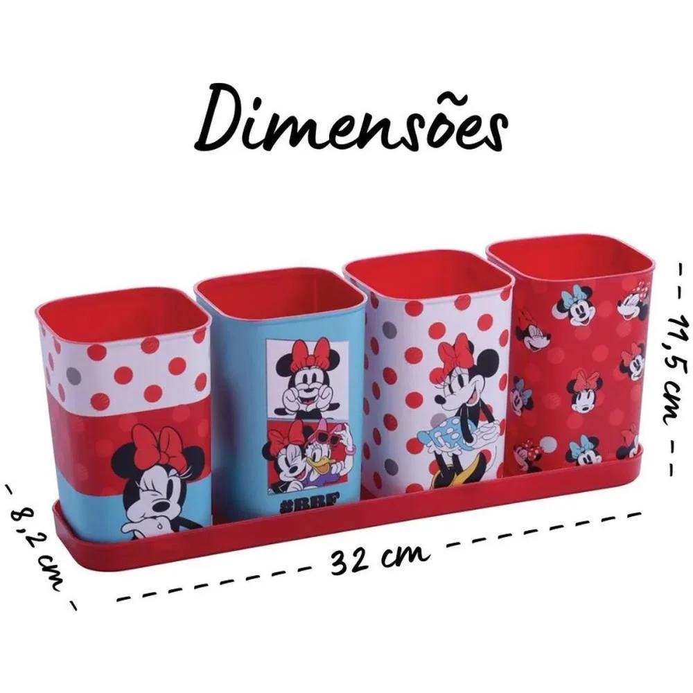 Acessorio Para Mesa Minnie Porta Lapis 4Pecas (S) Plasutil - imagem 5