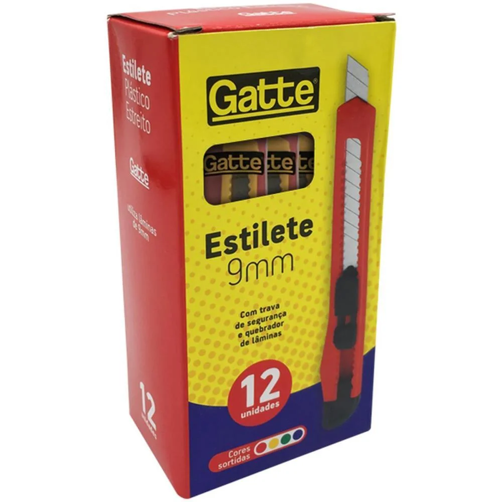 Estilete Estreito Plastico Cores (S) Make+ (Cx.c/12) - imagem 4