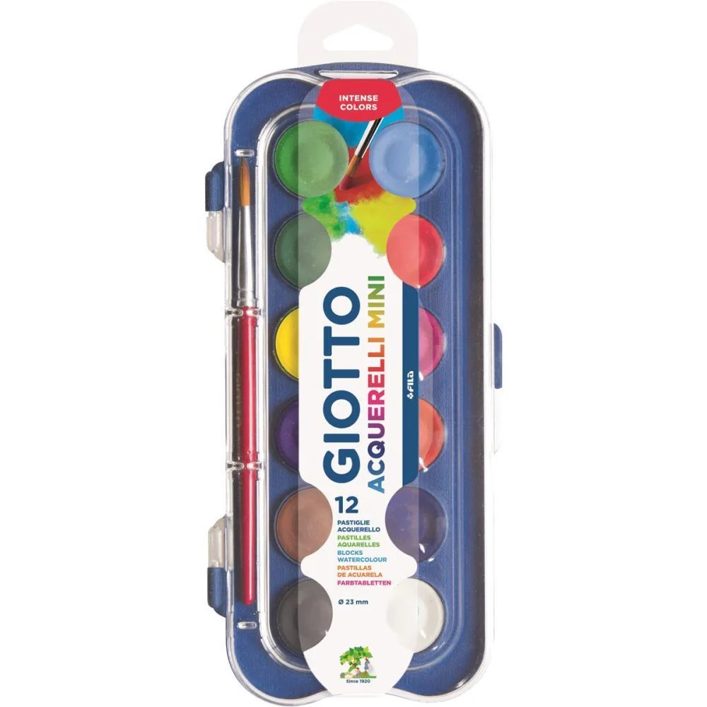 Aquarela Escolar Giotto Mini 12 Cores 23Mm Canson - imagem 3