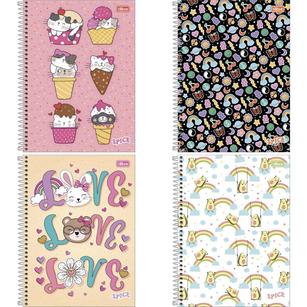Caderno 01X1 Capa Dura Spice Feminino 80 Folhas Tilibra (Pct.c/04) - imagem 2