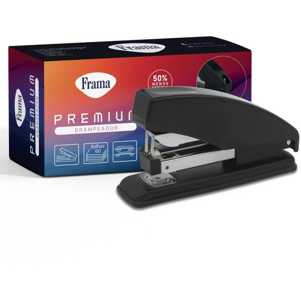 Grampeador Metal P/60F 23/10 Grampeia Facil Pt Frama - imagem 2