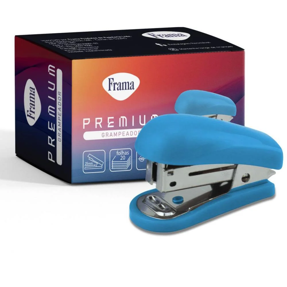 Grampeador Mini P/20Fls 26/6 Azul 6,4Cm Frama - imagem 2