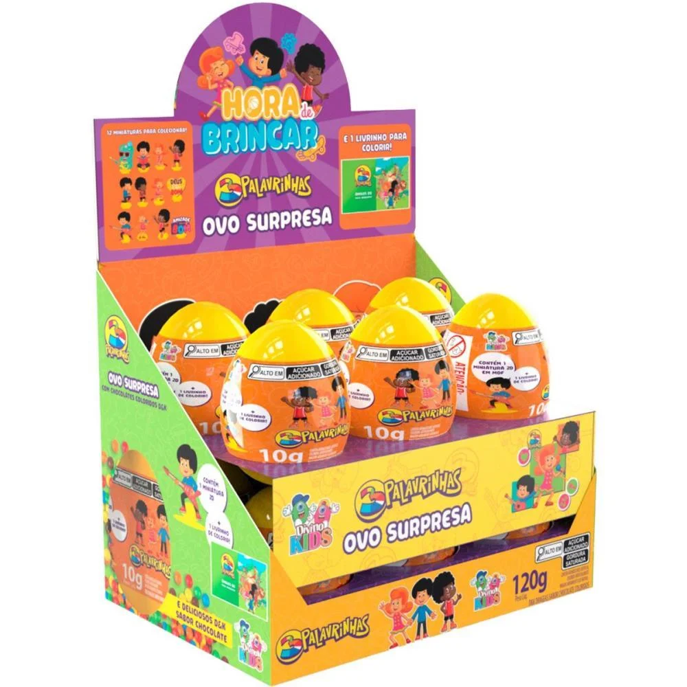 Doce Ovo Surpresa 3 Palavrinhas Divino Kids C/ 12 Unidades - imagem 6