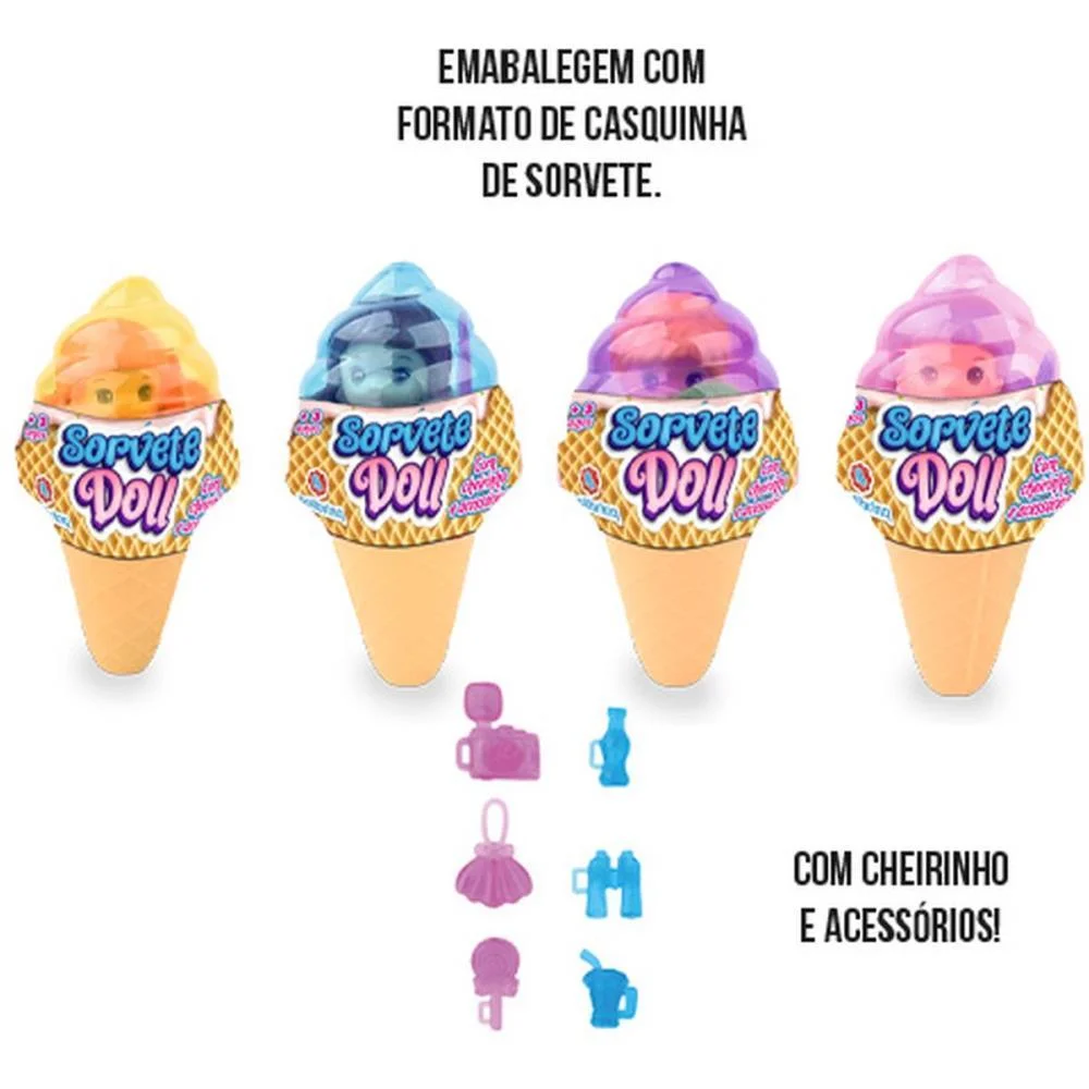 Boneca Sorvete Doll 9Cm C/Cheirinho ( Polibrinq C/ 12 Unidades - imagem 5