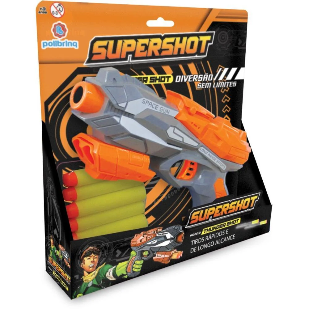 Lancador Supershot Thunder C/6 Dardos Polibrinq - imagem 4