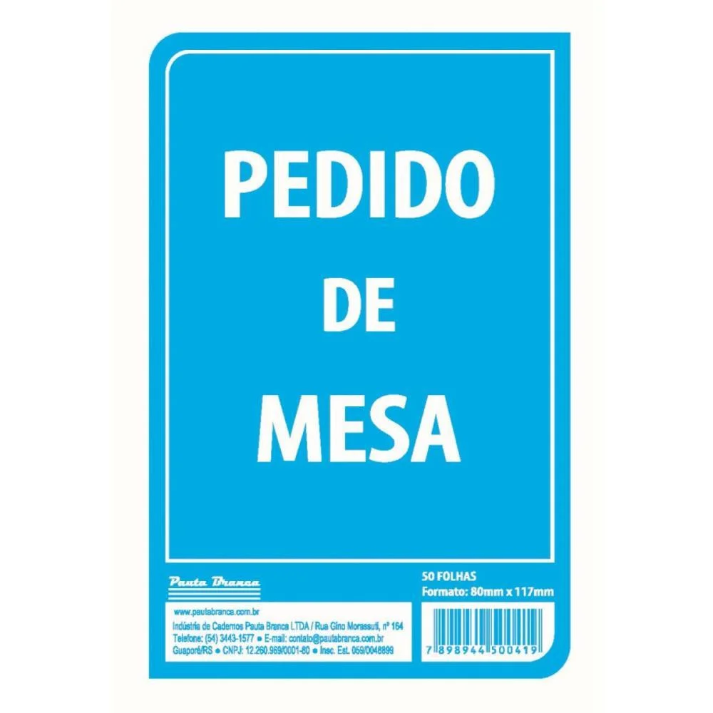 Impresso Talao De Pedido Mesa 50Fls 80X117Mm Pauta Branca (Pct.c/20) - imagem 3