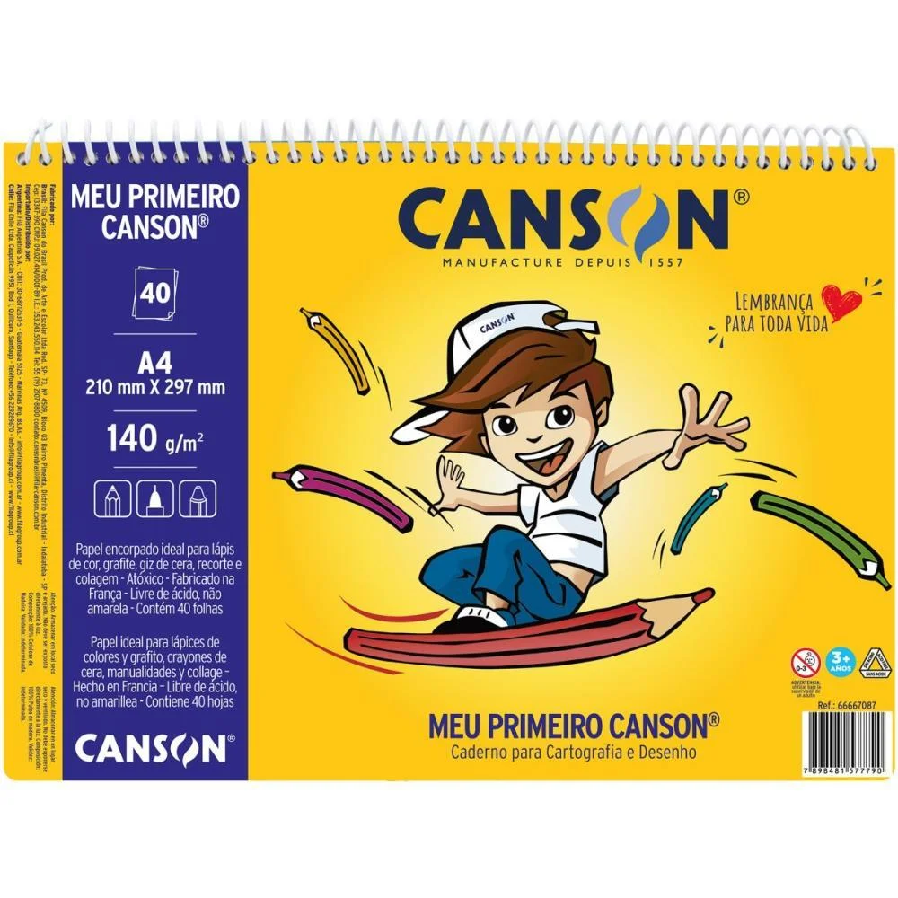 Bloco Para Educacao Artistica Meu Primeiro Canson 40F A4 140 Canson - imagem 2
