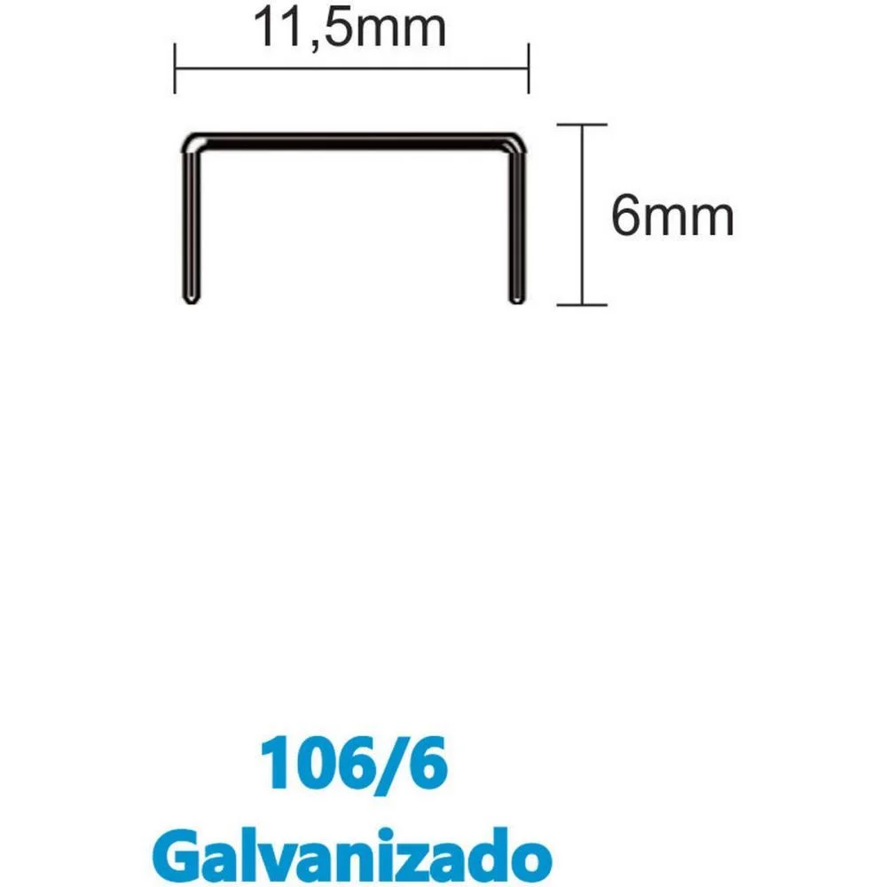 Grampo Para Grampeador 106/6 Galvanizado 2500 Grampos Bacchi (Caixa) - imagem 4
