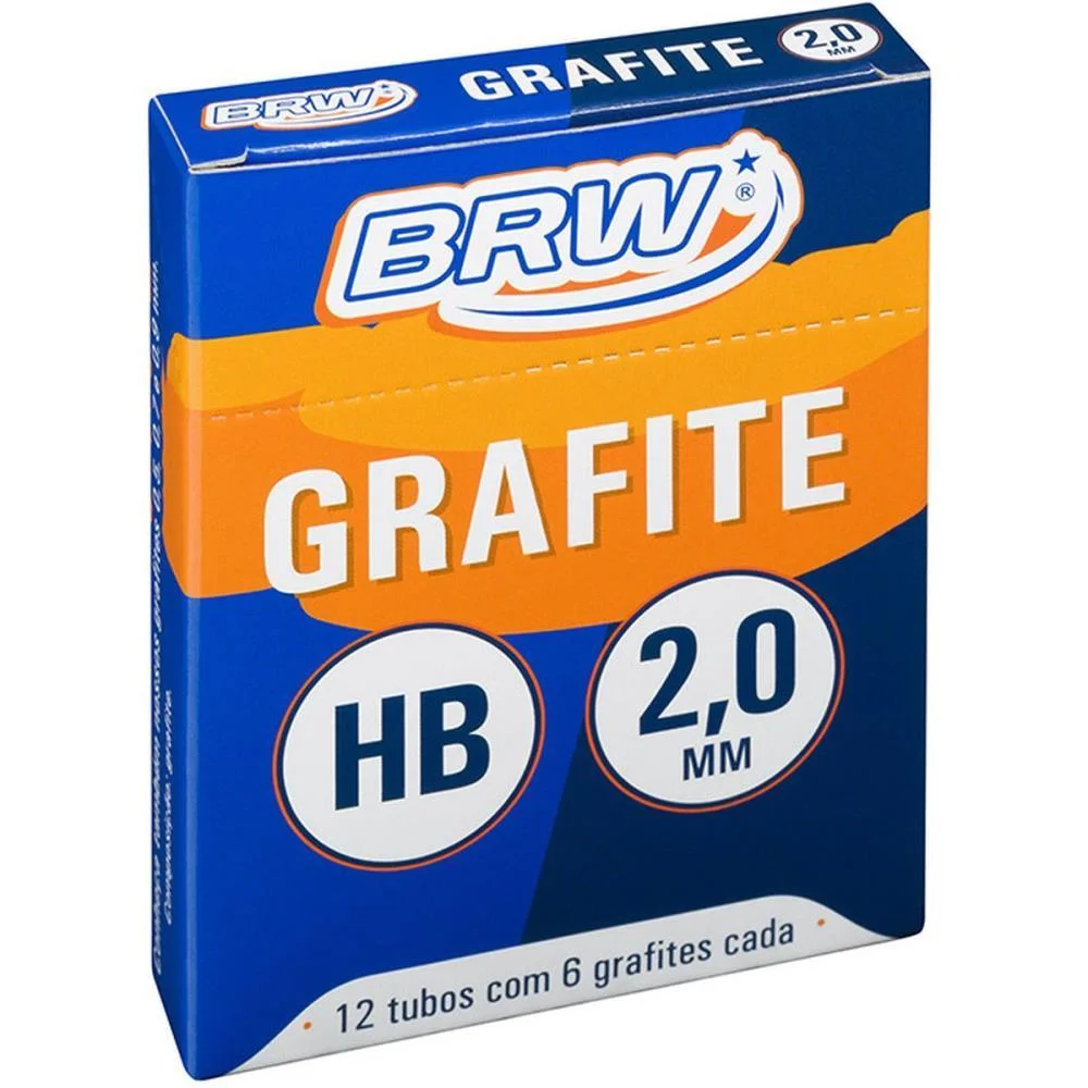 Grafite 2.0Mm Hb 12 Tubos X 6 Minas Brw (Caixa) - imagem 4