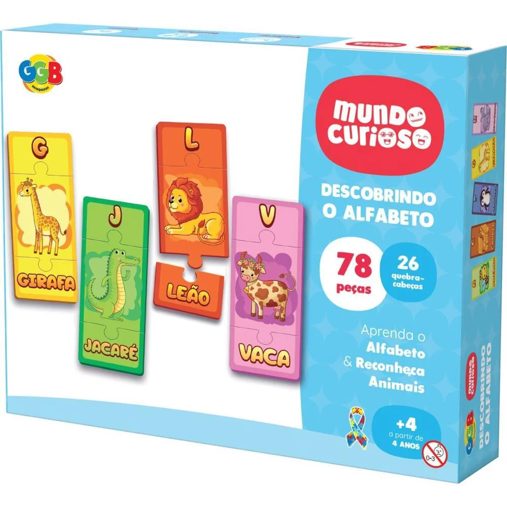 Brinquedo Educativo Descobrindo O Alfabeto 78Pcs Ggb Plast - imagem 2