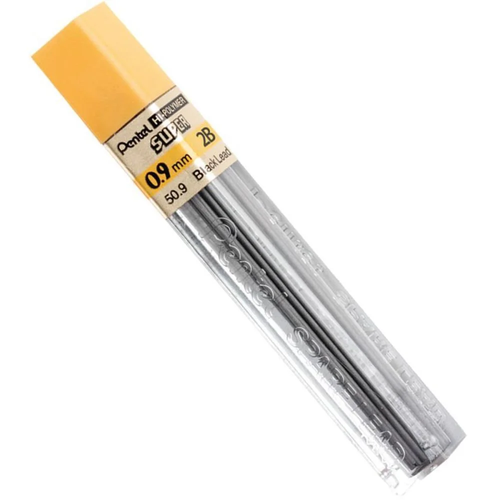 Grafite 0.9Mm 2B Hi Polymer Super 12Tbx12Min Pentel (Cx.c/12) - imagem 2