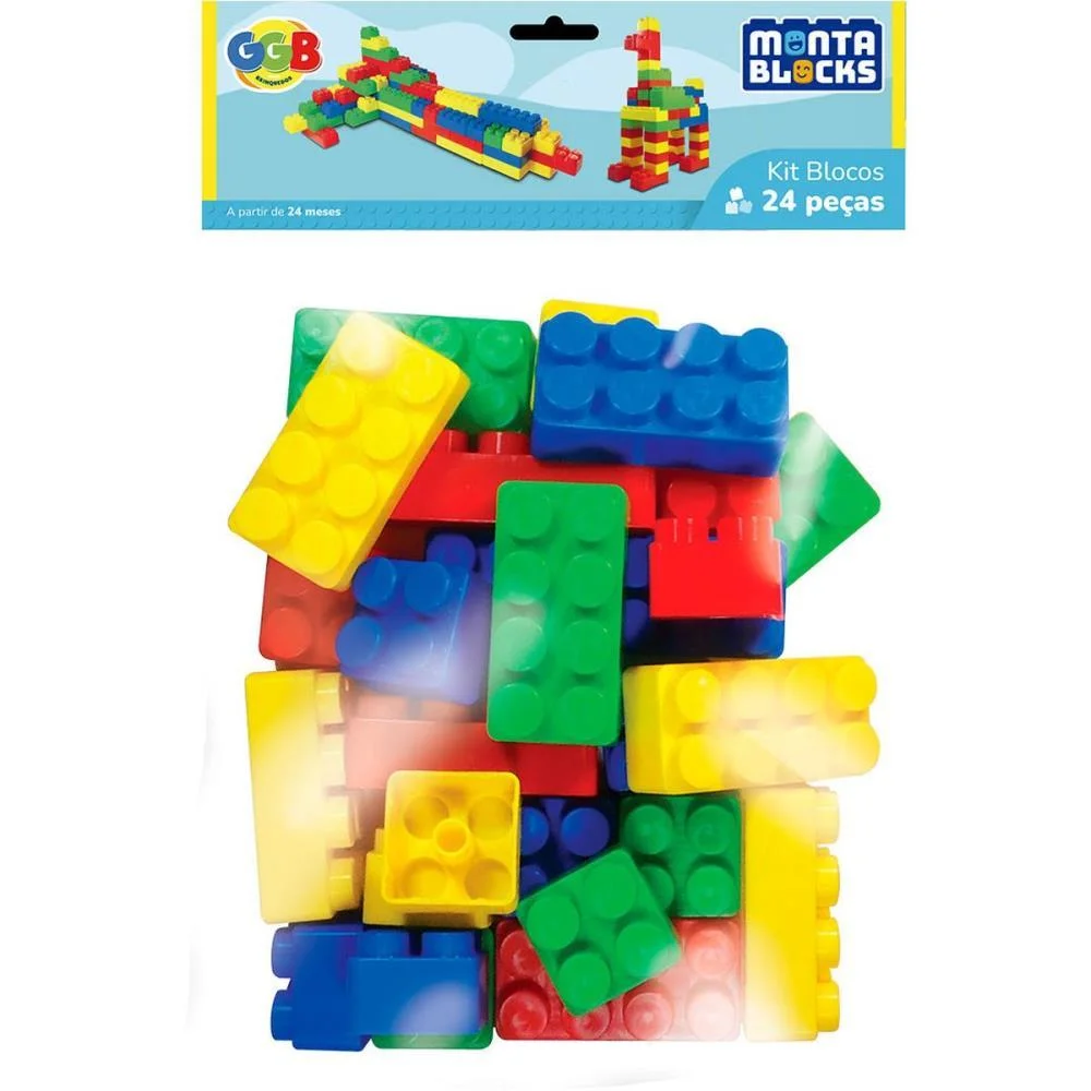 Brinquedo Para Montar Blocos 24 Pecas Ggb Plast (Pacote) - imagem 2