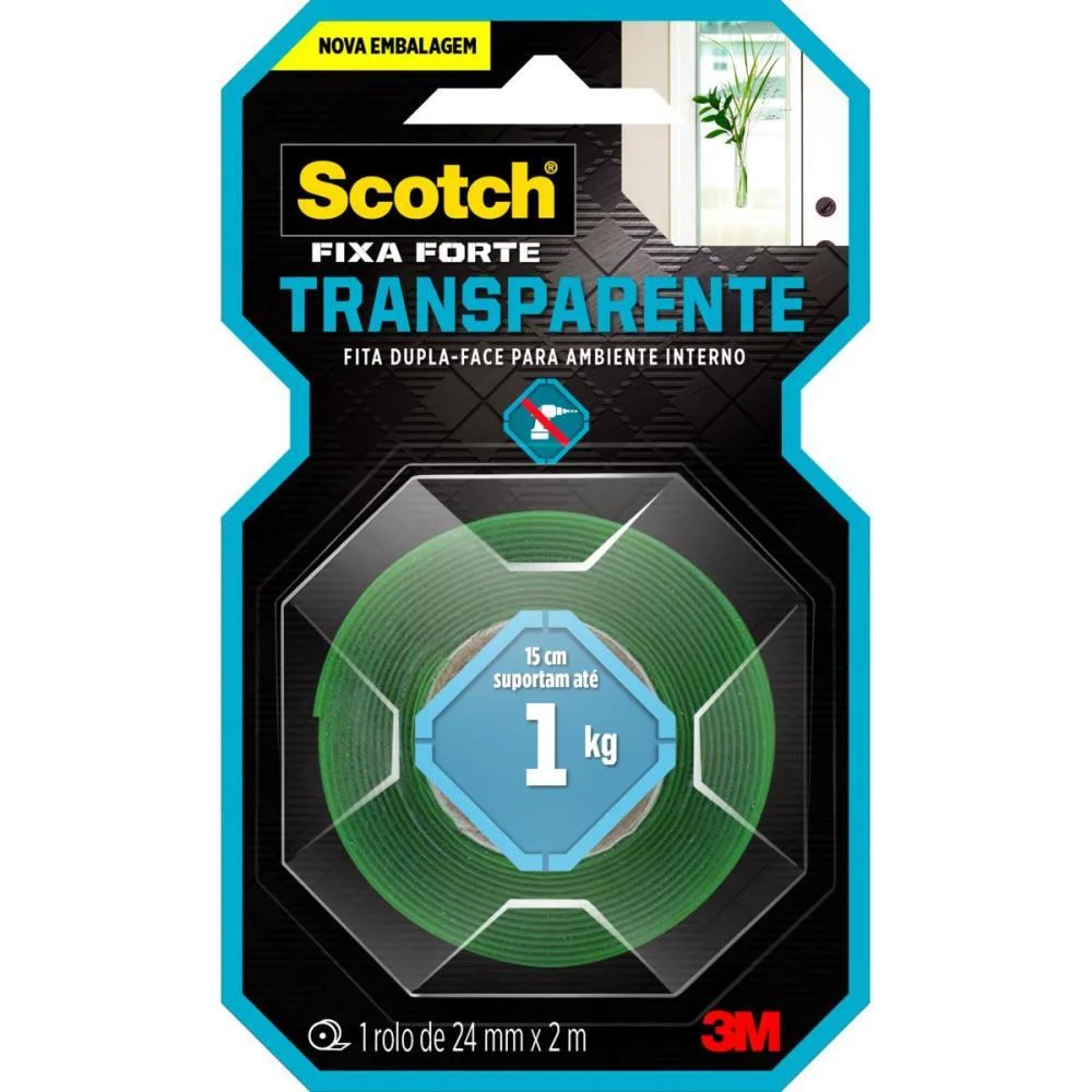 Fita Fixa Forte Silicone Tranp/Verde 24Mmx2M 3M - imagem 2