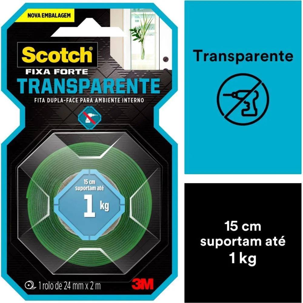 Fita Fixa Forte Silicone Tranp/Verde 24Mmx2M 3M - imagem 9