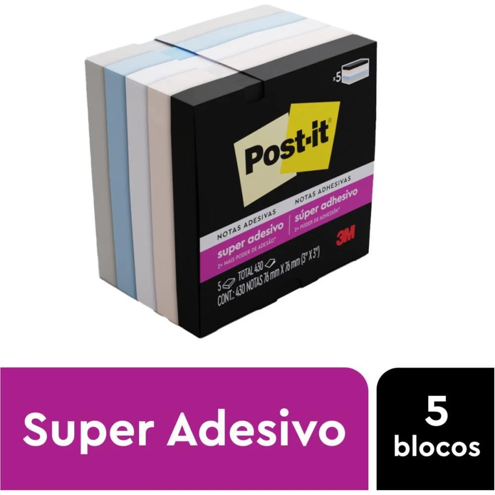 Bloco De Recado Post-It Colecao Serenidade 76X76Mm 3M (Pct.c/05) - imagem 11