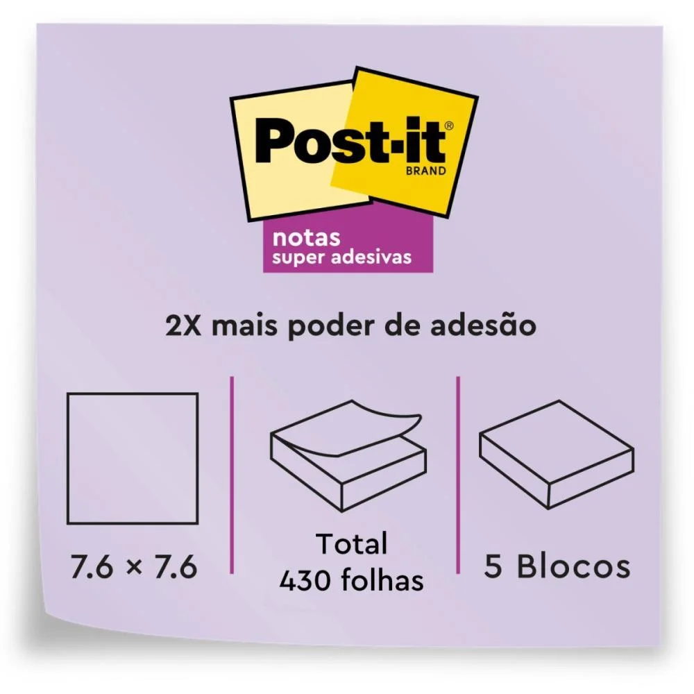 Bloco De Recado Post-It Colecao Serenidade 76X76Mm 3M (Pct.c/05) - imagem 10