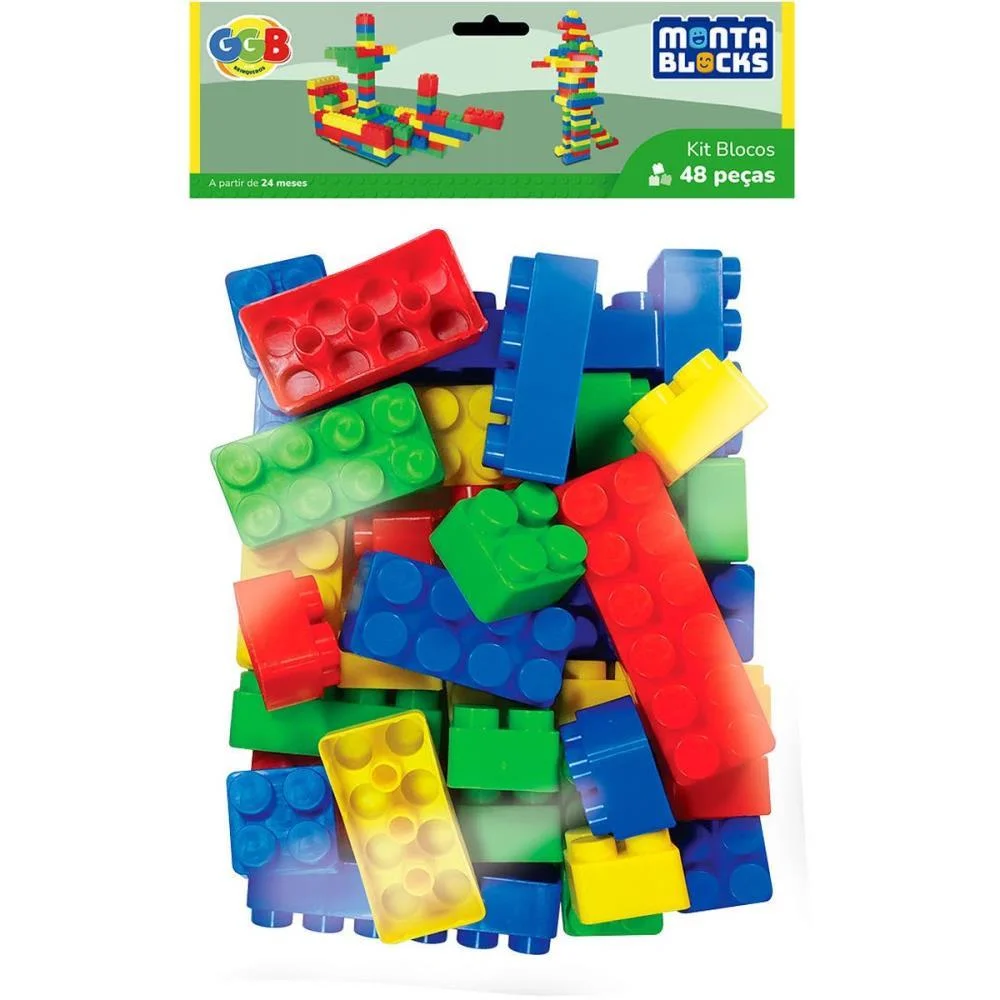 Brinquedo Para Montar Blocos 48 Pecas Ggb Plast (Pacote) - imagem 3