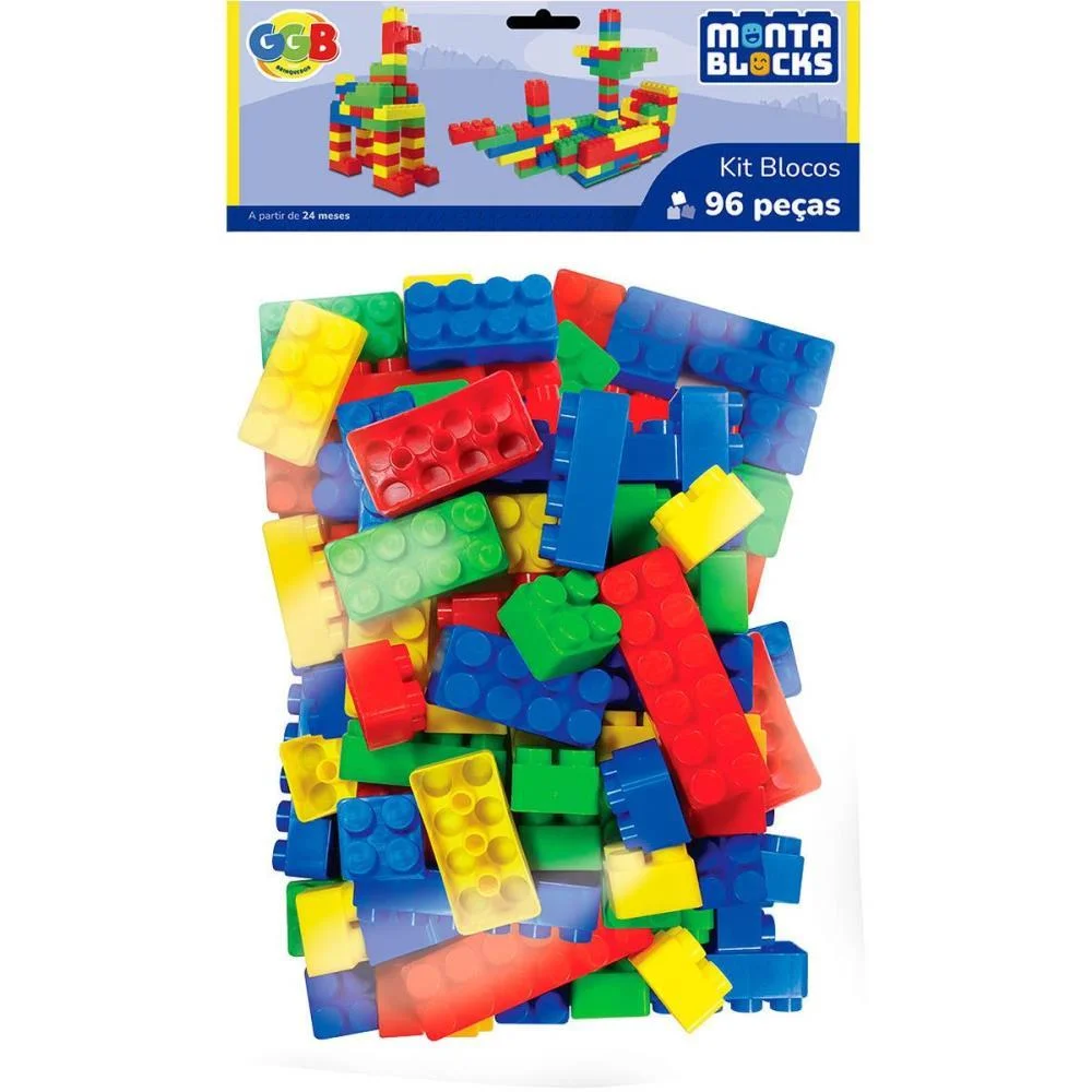 Brinquedo Para Montar Blocos 96 Pecas Ggb Plast (Pacote) - imagem 2