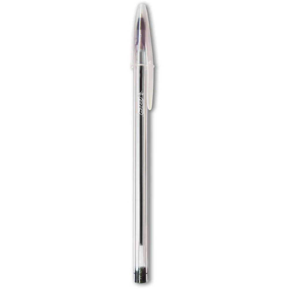 Caneta Esferografica Cristal Fina Preta  Corpo Tran Bic (Cx.c/50) - imagem 4