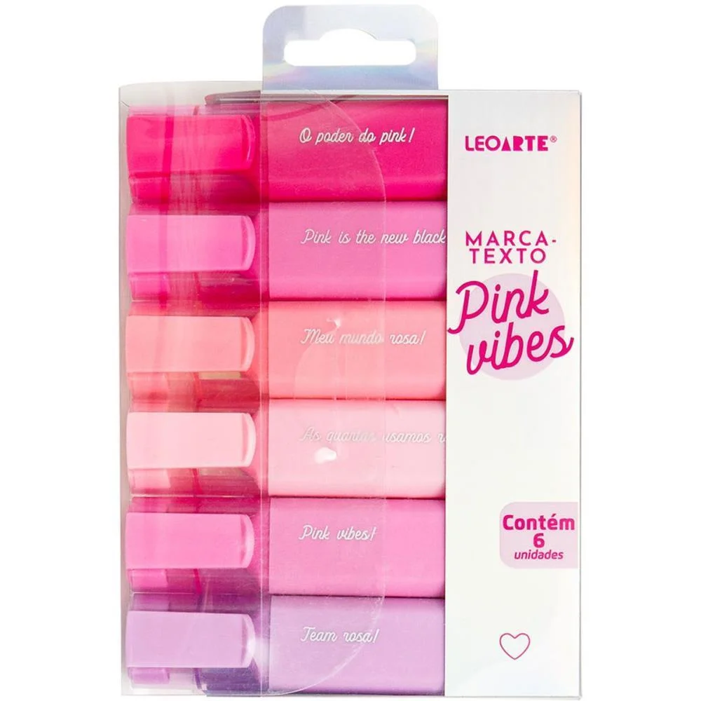 Caneta Marca Texto Pink Vibes 6 Cores Leonora (Estojo) - imagem 3