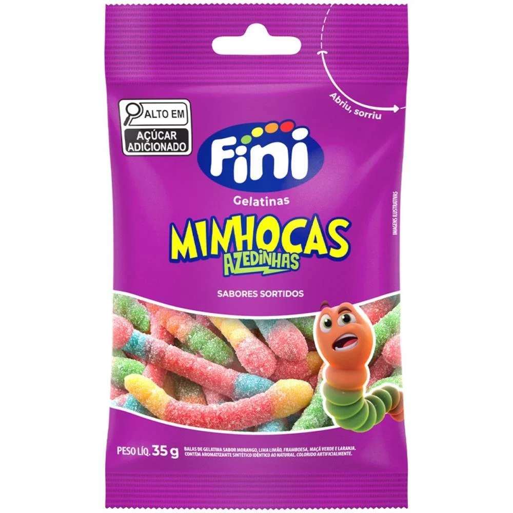 Doce Minhocas Azedinhas 35G Fini C/ 10 Unidades - imagem 4