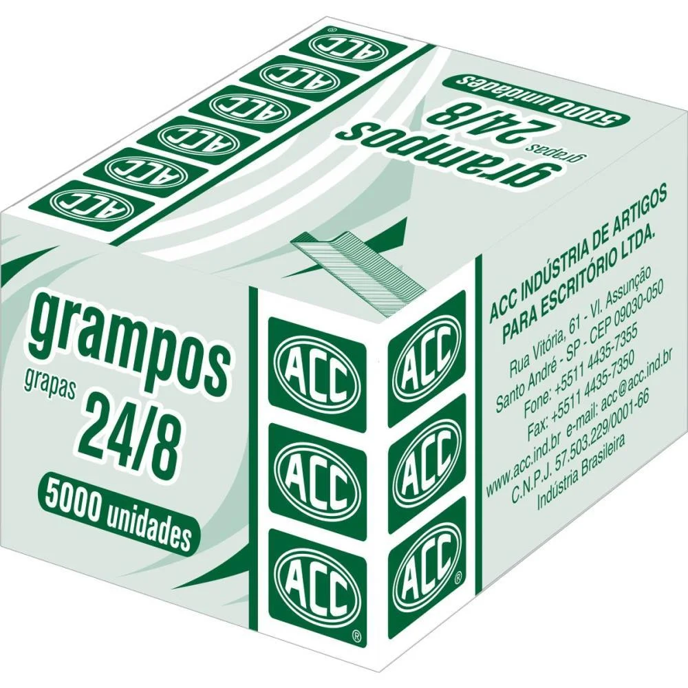 Grampo Para Grampeador 24/8 Galvanizados 5000 Grampos Acc (Caixa) - imagem 2