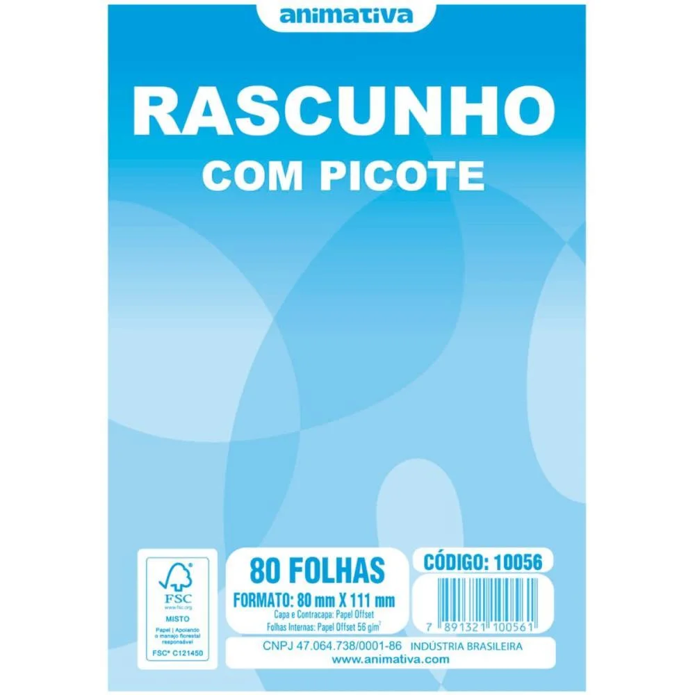 Bloco Para Rascunho C/Picote E Grampo 80F.80X11,5 Animativa (Pct.c/20) - imagem 2