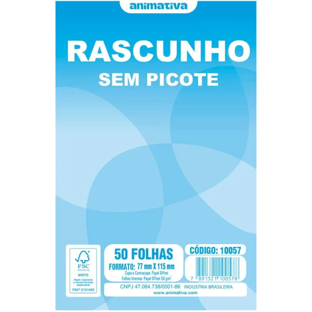 Bloco Para Rascunho Sem Picote 80X115 50Fls. Animativa (Pct.c/40) - imagem 2