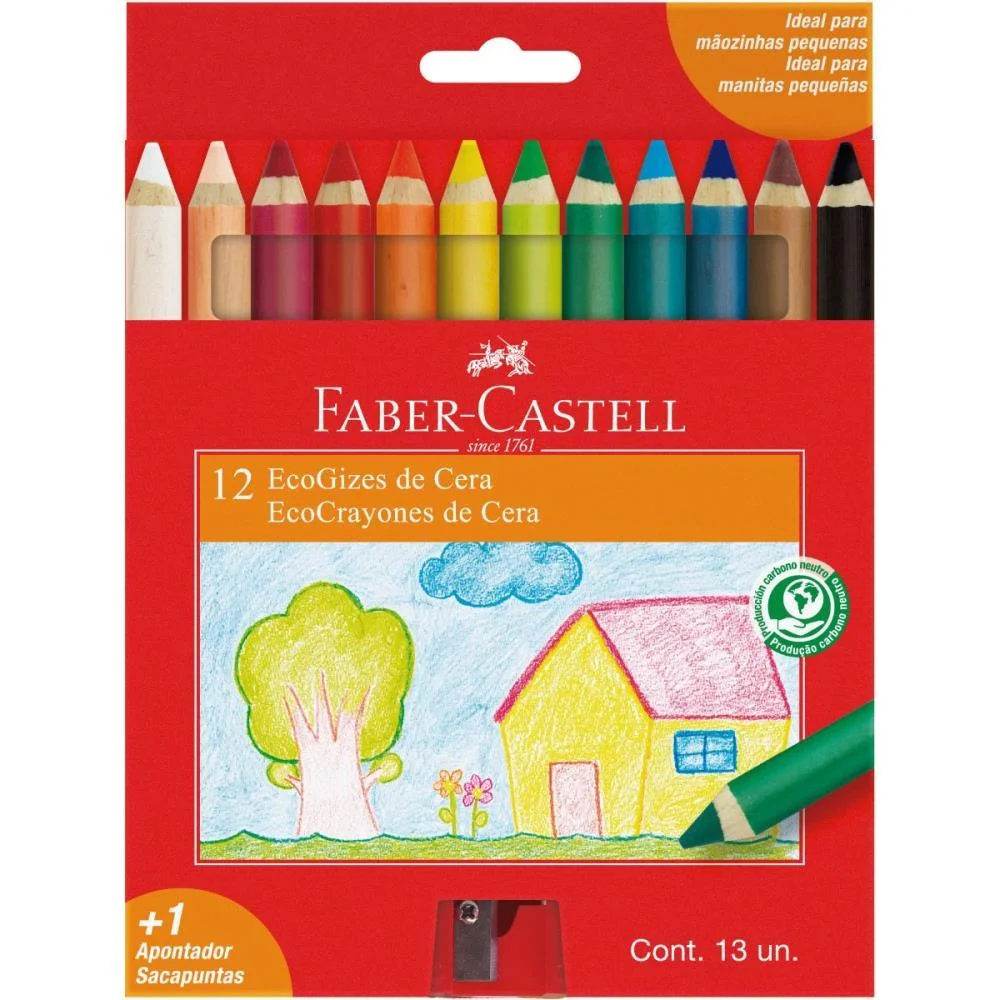 Giz De Cera Fino Ecogiz 12 Cores C/Apontador Faber-Castell (Pct.c/05) - imagem 3