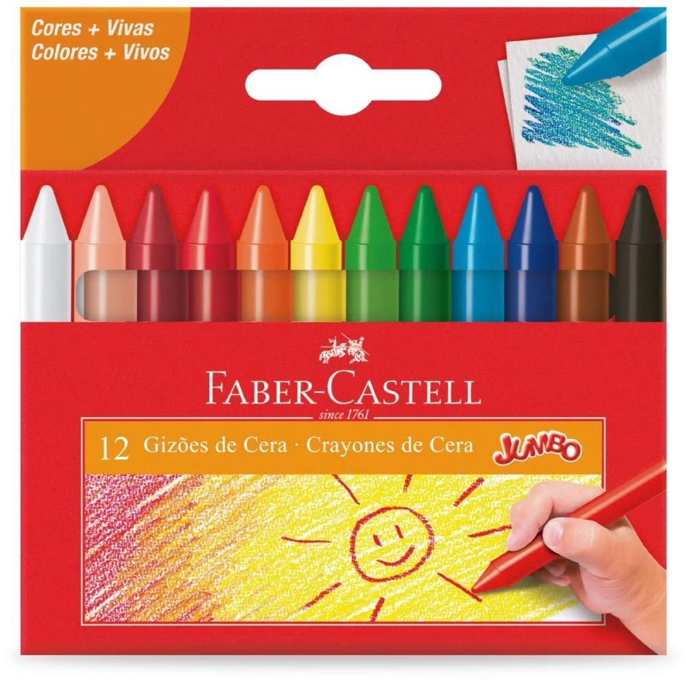 Giz De Cera Jumbo Gizao 12 Cores Faber-Castell (Pct.c/06) - imagem 3