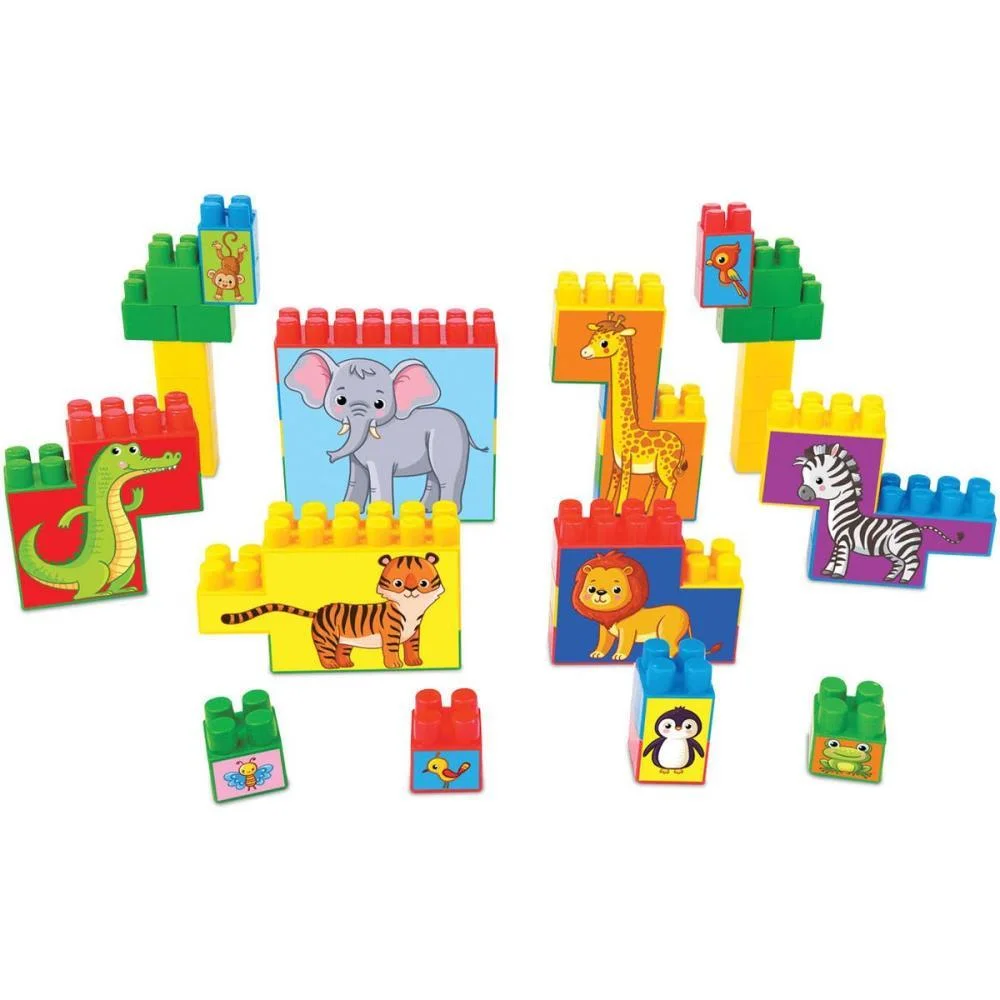 Brinquedo Para Montar Montando Meu Zoologico 48Pcs Ggb Plast - imagem 3