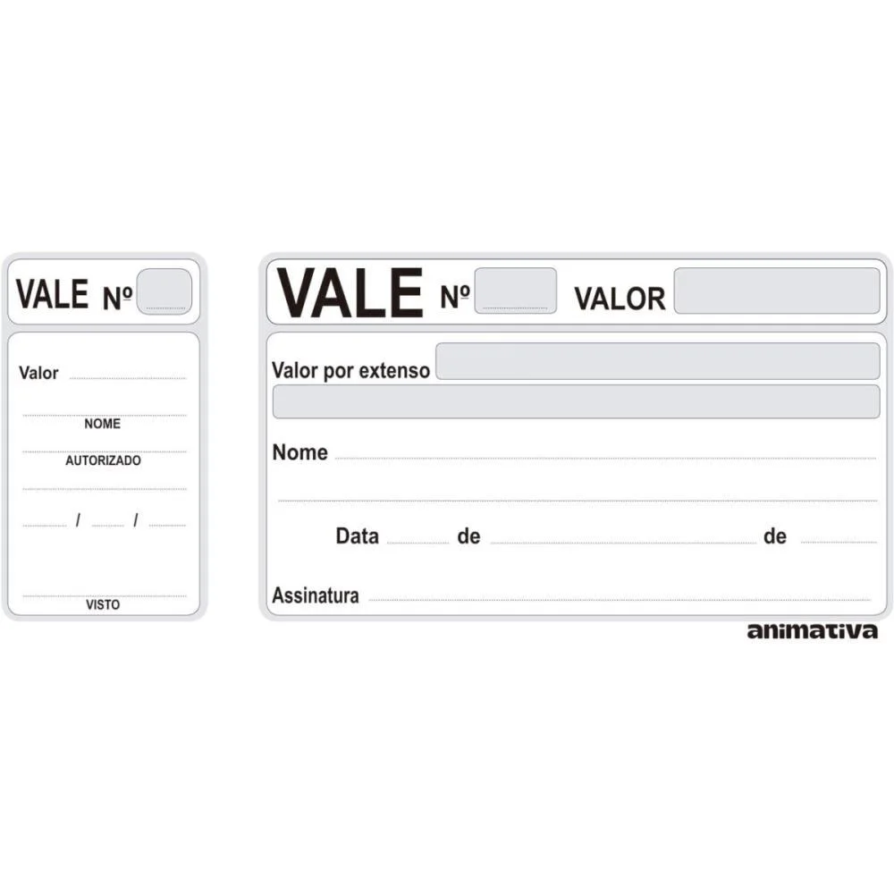 Impresso Vale 050 Folhas Com Canhoto Animativa (Pct.c/20) - imagem 4