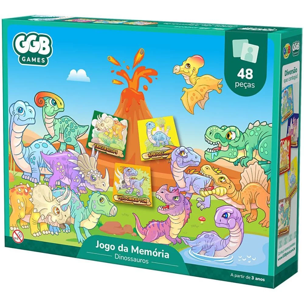 Jogo Da Memoria Dinossauro 48Pcs Ggb Plast - imagem 4
