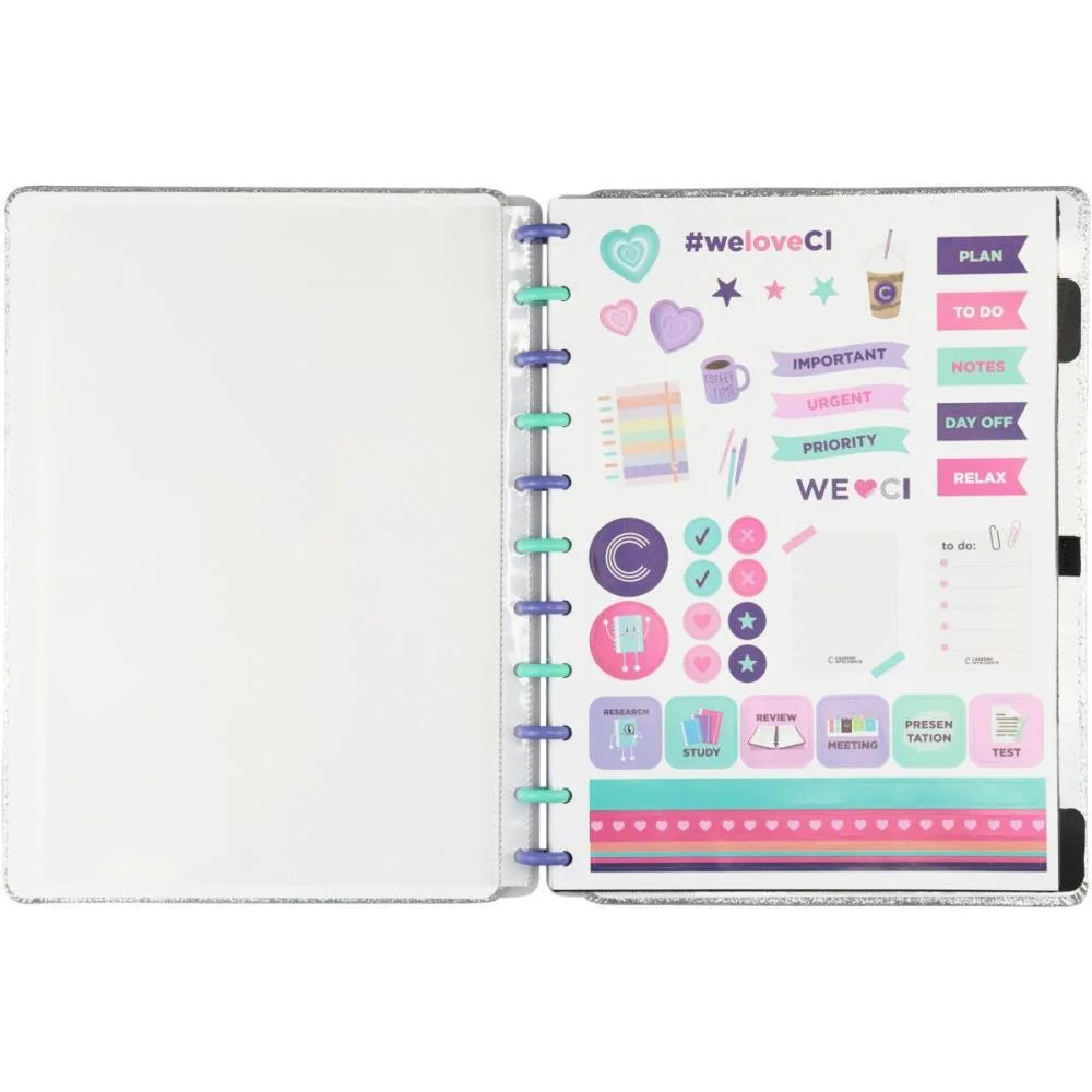 Caderno Inteligente Grande Lets Glitter Silver 2.0 80Fls Caderno Inteligente - imagem 5