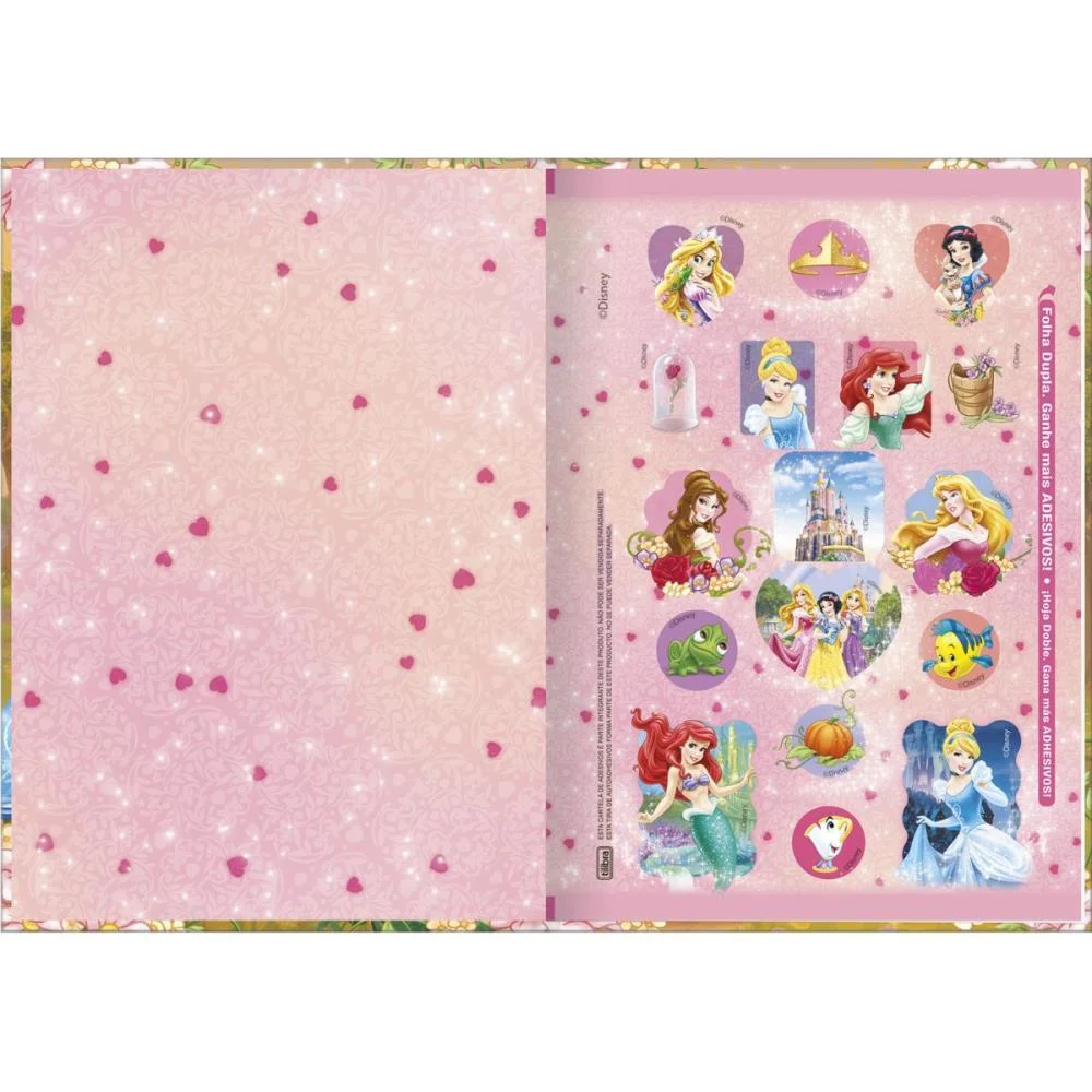 Caderno Brochura Pequeno Capa Dura Princesas 80Fls. Tilibra (Pct.c/05) - imagem 4