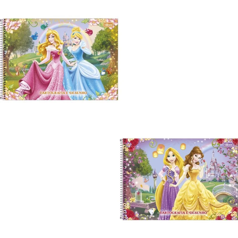 Caderno Desenho Univ Capa Dura Princesas 80Fls. Tilibra (Pct.c/04) - imagem 3