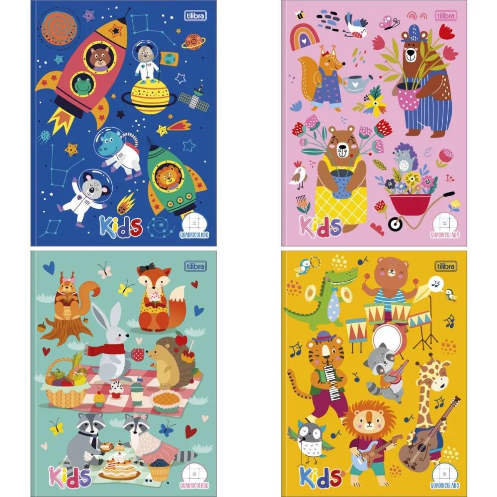 Caderno Quadriculado Univers. Kids 40Fls Cd Masc/Fem 1X1Cm Tilibra (Pct.c/08) - imagem 4